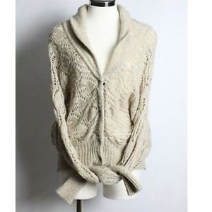 Free people wool cable knit sweater cardigan